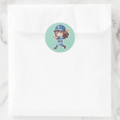 Chibi Baseball Edition - Schwerer Schlagmann Runder Aufkleber (Tasche)