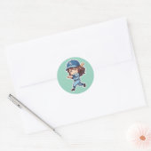 Chibi Baseball Edition - Schwerer Schlagmann Runder Aufkleber (Umschlag)