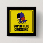 Chibi Batfrau Super Hero Crossing Sign Button (Vorderseite)