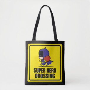 Chibi Batfrau Super Hero Crossing Sign Tasche