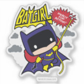 Chibi Batgirl bereit zum Handeln Aufkleber (Vorderseite)