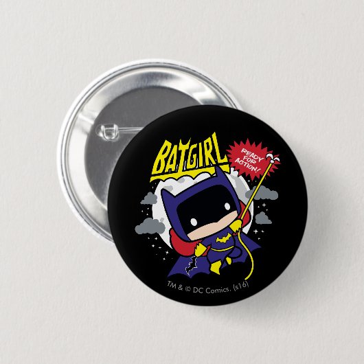 Chibi Batgirl bereit zum Handeln Button (Vorne & Hinten)