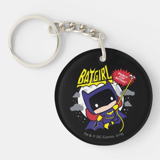 Chibi Batgirl bereit zum Handeln Schlüsselanhänger (Vorderseite)