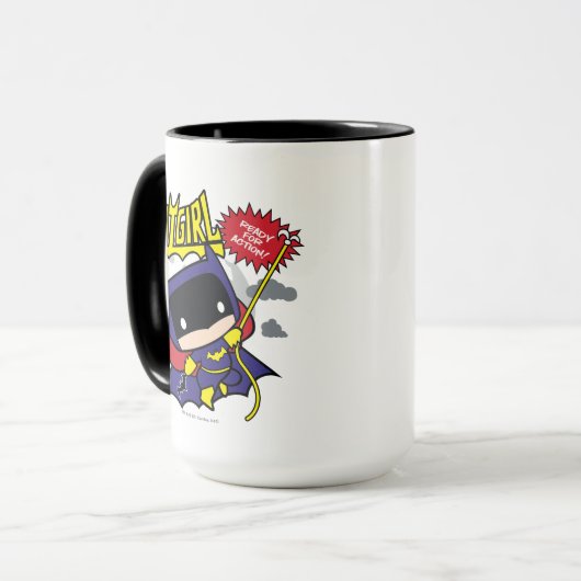 Chibi Batgirl bereit zum Handeln Tasse (Vorderseite Links)