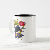 Chibi Batgirl bereit zum Handeln Zweifarbige Tasse (Vorderseite Links)