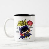 Chibi Batgirl bereit zum Handeln Zweifarbige Tasse (Links)