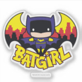 Chibi Batgirl mit Gotham Skyline & Logo Aufkleber (Vorderseite)