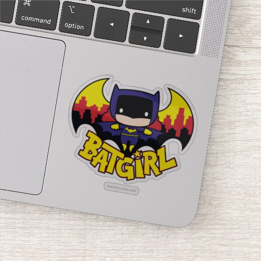 Chibi Batgirl mit Gotham Skyline & Logo Aufkleber (Detail)