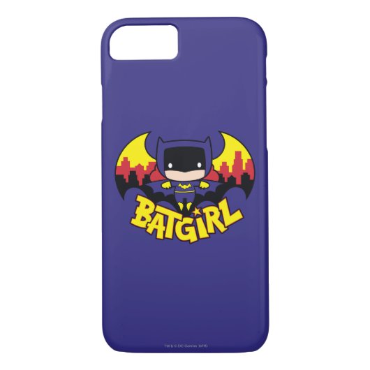 Chibi Batgirl mit Gotham Skyline & Logo Case-Mate iPhone Hülle (Rückseite)