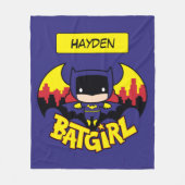 Chibi Batgirl mit Gotham Skyline & Logo Fleecedecke (Vorderseite)