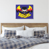 Chibi Batgirl mit Gotham Skyline & Logo Leinwanddruck (Insitu (Schlafzimmer))