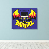 Chibi Batgirl mit Gotham Skyline & Logo Leinwanddruck (Insitu (Holzboden))