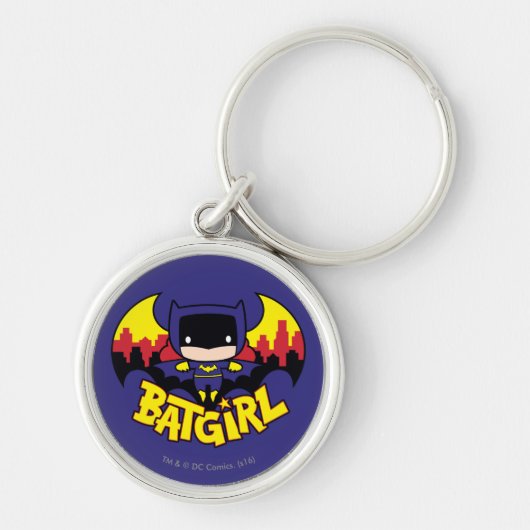 Chibi Batgirl mit Gotham Skyline & Logo Schlüsselanhänger (Vorne)