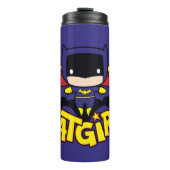 Chibi Batgirl mit Gotham Skyline & Logo Thermosbecher (Vorderseite)
