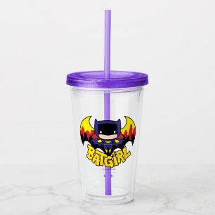 Chibi Batgirl mit Gotham Skyline und Logo Acryltrinkbecher
