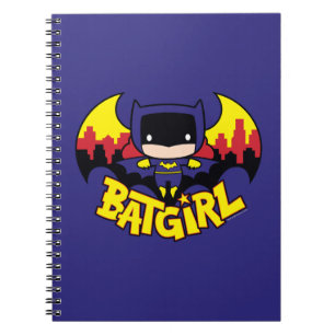 Chibi Batgirl mit Gotham-Skyline und Logo Notizblock
