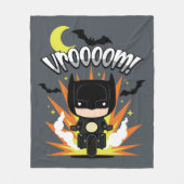 Chibi Batman Batcycle Fleecedecke (Vorderseite)