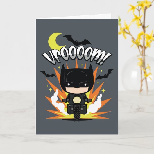 Chibi Batman Batcycle Karte (Gelbe Blume)