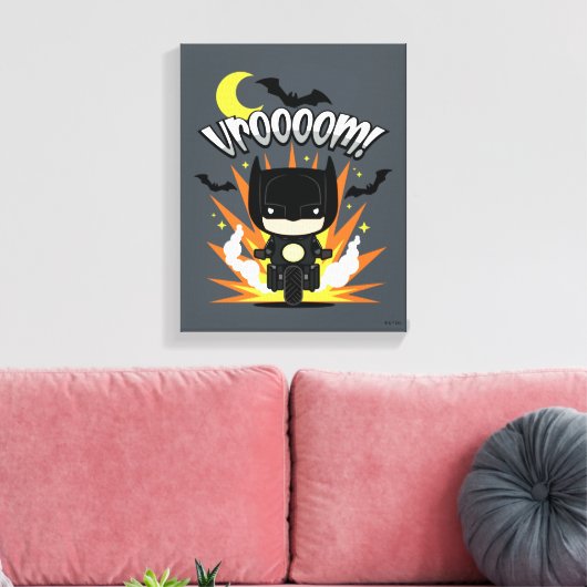 Chibi Batman Batcycle Leinwanddruck (Insitu (Wohnzimmer))