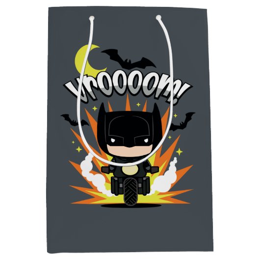 Chibi Batman Batcycle Mittlere Geschenktüte (Vorderseite)