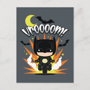 Chibi Batman Batcycle Postkarte