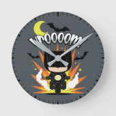 Chibi Batman Batcycle Runde Wanduhr (Vorderseite)