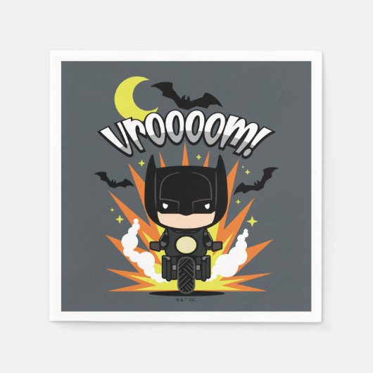 Chibi Batman Batcycle Serviette (Vorderseite)