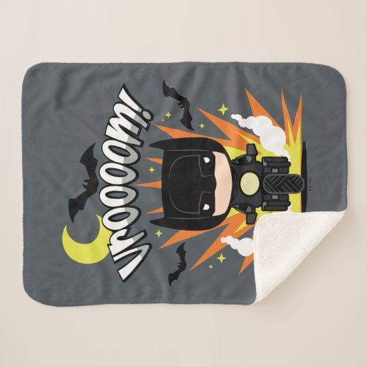 Chibi Batman Batcycle Sherpadecke (Vorderseite (Horizontal))