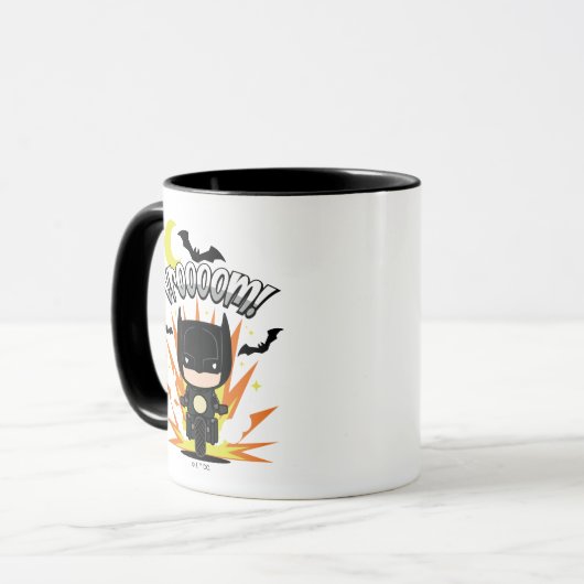 Chibi Batman Batcycle Tasse (Vorderseite Links)