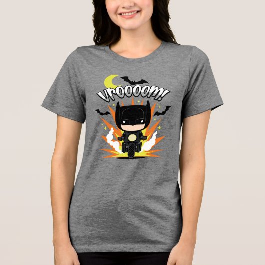 Chibi Batman Batcycle Tri-Blend Shirt (Vorderseite)