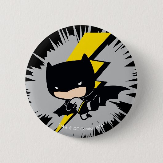 Chibi Batman Donnertritt Button (Vorderseite)