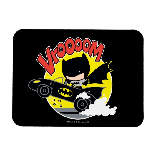 Chibi Batman im Batmobil Magnet (Horizontal)