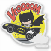 Chibi Batman im Batmobile Aufkleber (Vorderseite)
