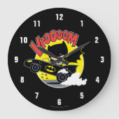 Chibi Batman im Batmobile Große Wanduhr (Vorderseite)