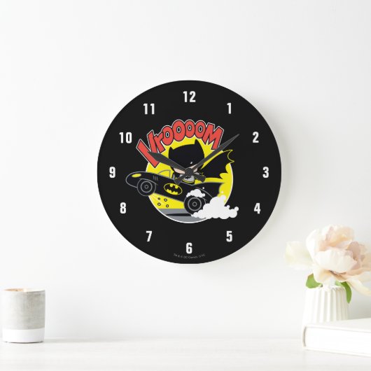 Chibi Batman im Batmobile Große Wanduhr (Zuhause)