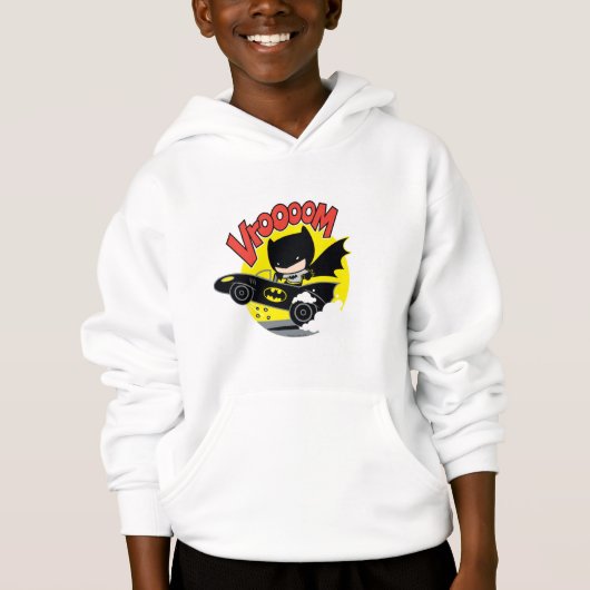 Chibi Batman im Batmobile Hoodie (Vorderseite)