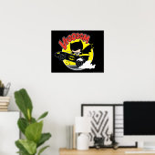 Chibi Batman im Batmobile Poster (Heimbüro)