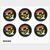 Chibi Batman im Batmobile Runder Aufkleber (Blatt)