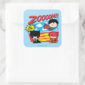 Chibi Batman ist zu langsam! Quadratischer Aufkleber (Tasche)
