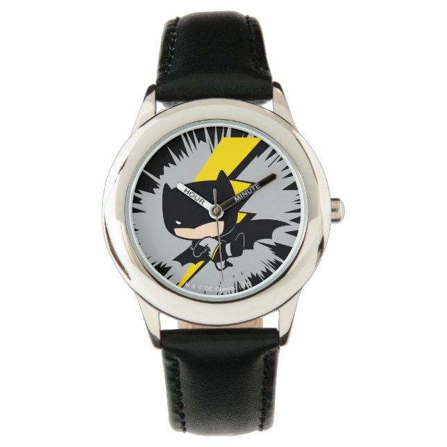 Chibi Batman Lightning Kick Armbanduhr (Vorderseite)