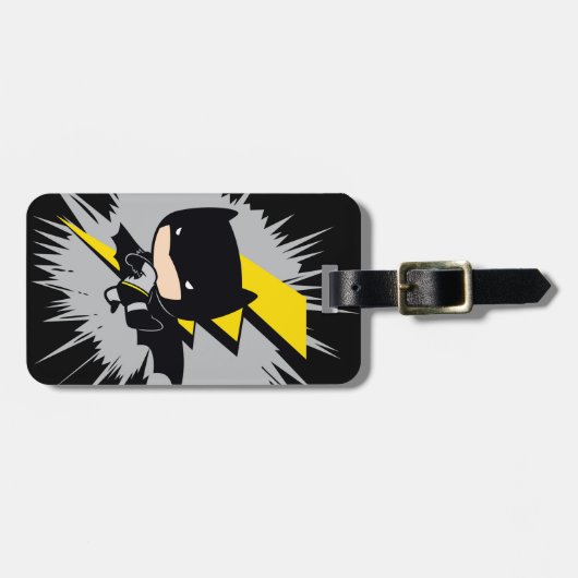 Chibi Batman Lightning Kick Gepäckanhänger (Vorderseite horizontal)