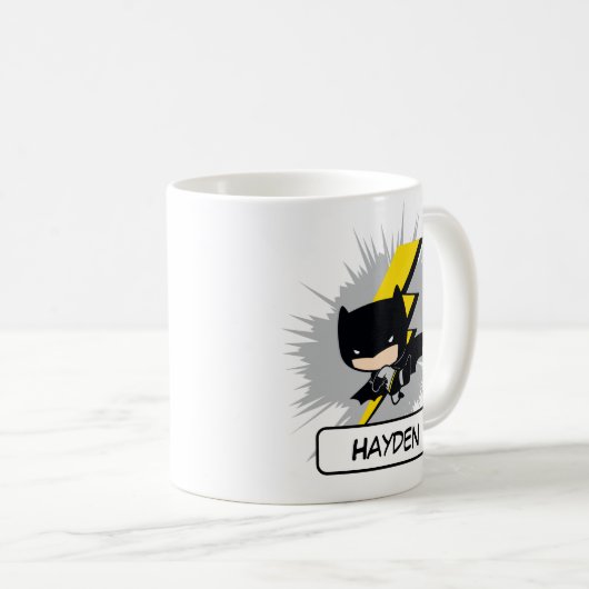Chibi Batman Lightning Kick Kaffeetasse (VorderseiteRechts)