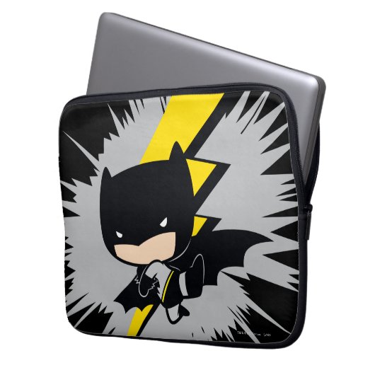 Chibi Batman Lightning Kick Laptopschutzhülle (Vorderseite Links)