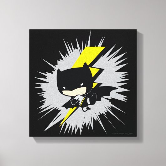 Chibi Batman Lightning Kick Leinwanddruck (Vorderseite)