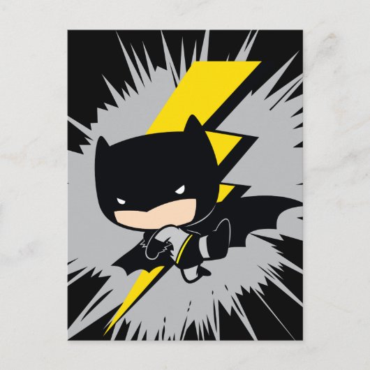 Chibi Batman Lightning Kick Postkarte (Vorderseite)