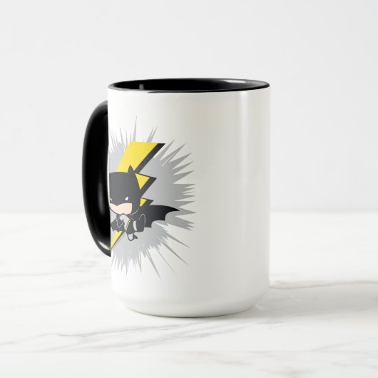 Chibi Batman Lightning Kick Tasse (Vorderseite Links)