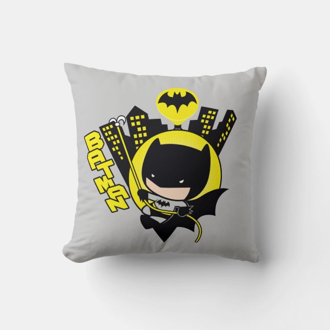 Chibi Batman skaliert die Stadt Kissen (Vorderseite)