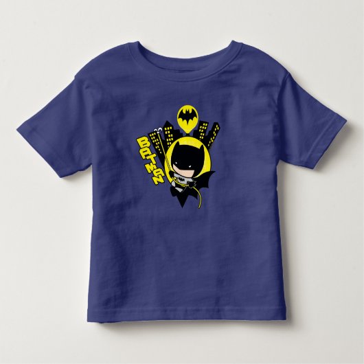 Chibi Batman skaliert die Stadt Kleinkind T-shirt (Vorderseite)