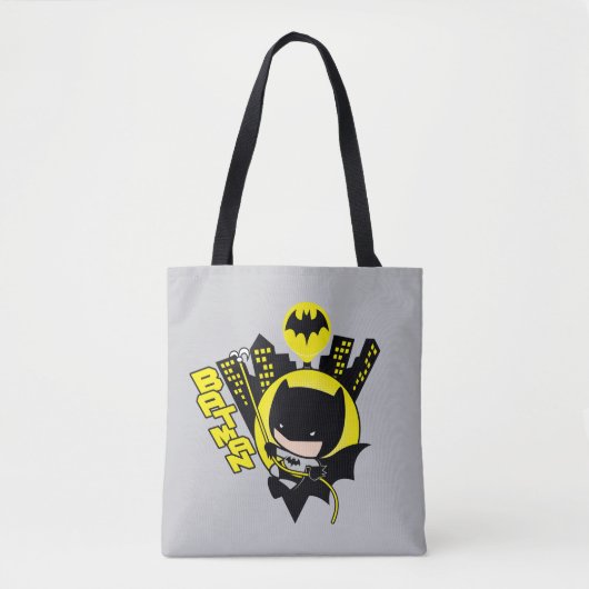 Chibi Batman skaliert die Stadt Tasche (Vorderseite)