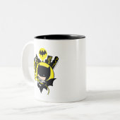 Chibi Batman skaliert die Stadt Zweifarbige Tasse (Vorderseite Links)